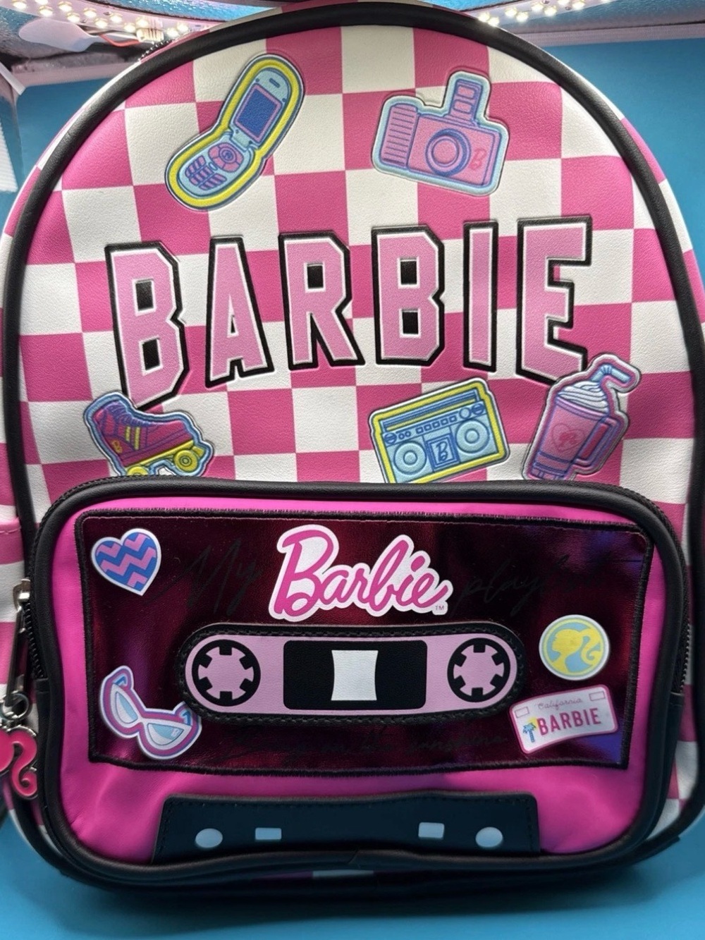 Barbie Play My Music Women's 10.5" Mini Backpack Pink Faux Leather NWT
